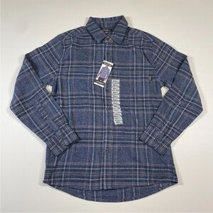 Eddie Bauer Shirt Men’s Small Chambray Blue Bristol Plaid Flannel Button Up NEW